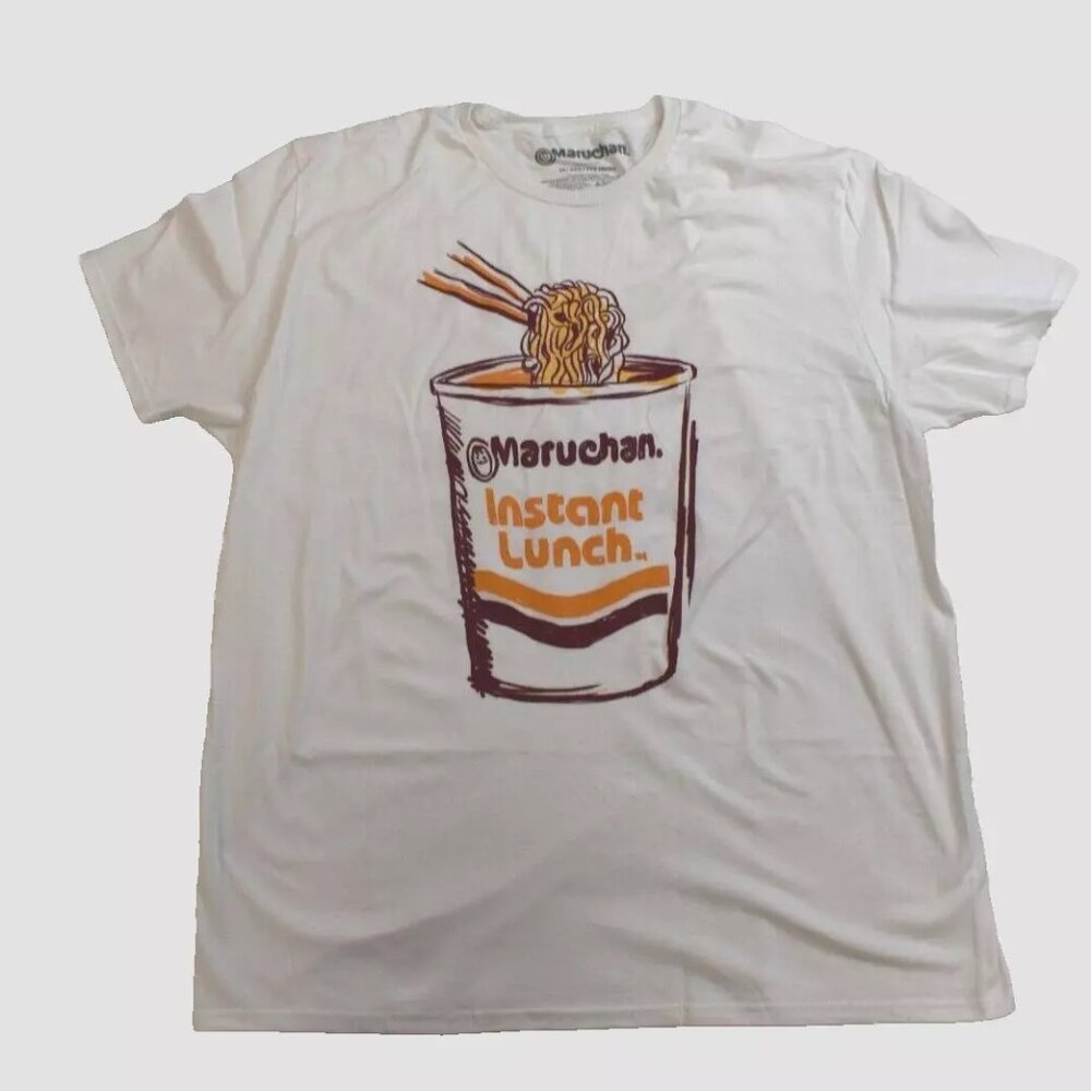 Maruchan Mens Maruchan Instant Lunch Noodles Cup White Shirt New 2XL
